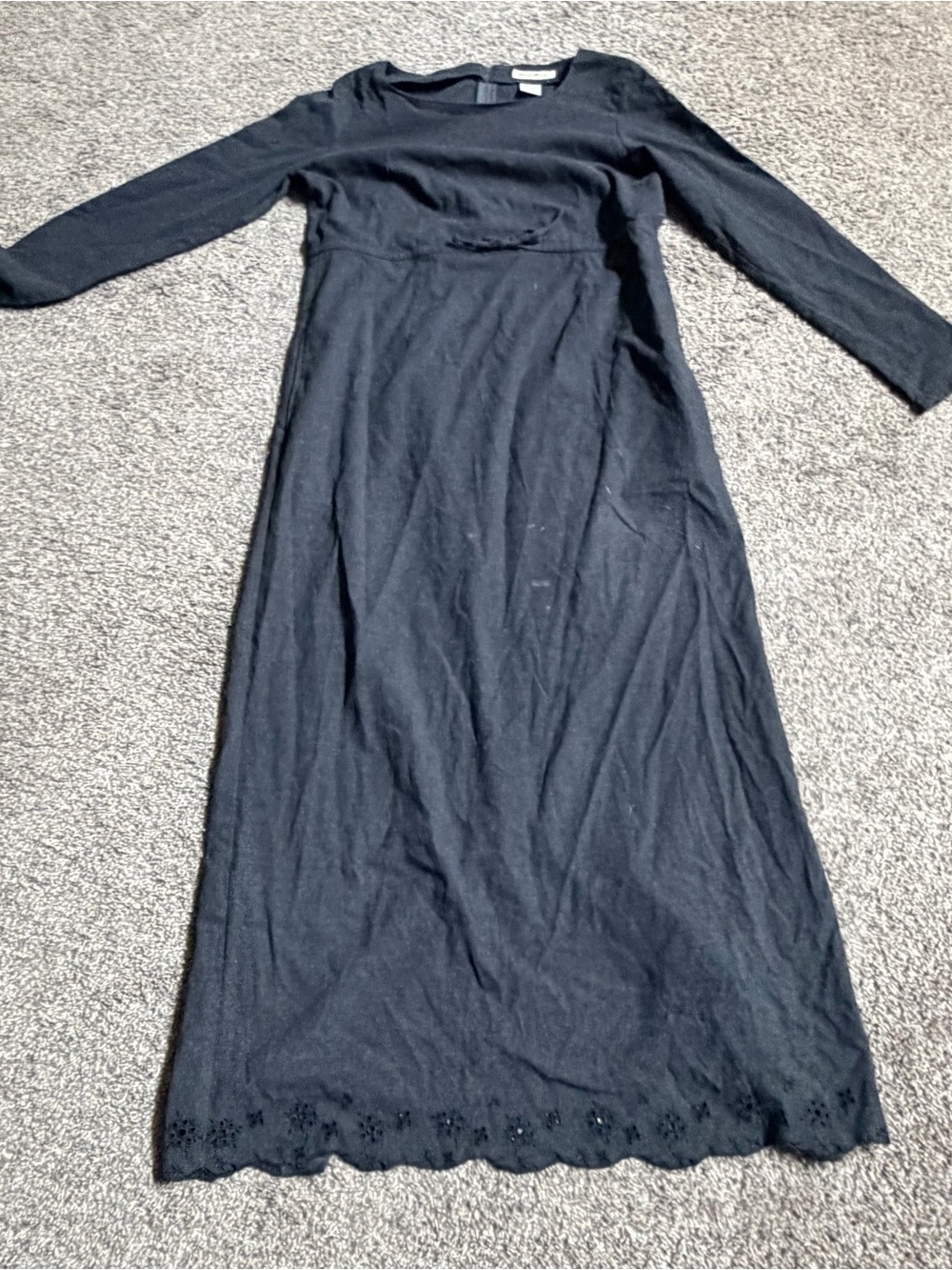 Eddie Bauer Vintage Y2K Long Sleeve Maxi Dress with Scalloped Hem Ladies Small